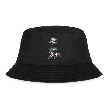 Wilder Westen Westernpferd Pferde Pferd Gaul Natur - Bucket Hat - Schwarz - Vorne - Lela (165cm)