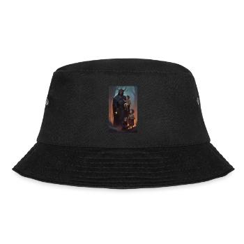 Medieval fantasy guarding father scene - Bucket Hat - black - Front - Lela (165cm)