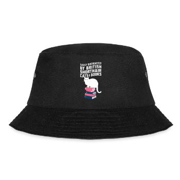 Katze Britisch Kurzhaar Geschenk - Bucket Hat - Schwarz - Vorne - Lela (165cm)