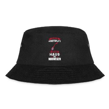 Norwegen Flagge Norwegisch Geschenk - Bucket Hat - Schwarz - Vorne - Lela (165cm)