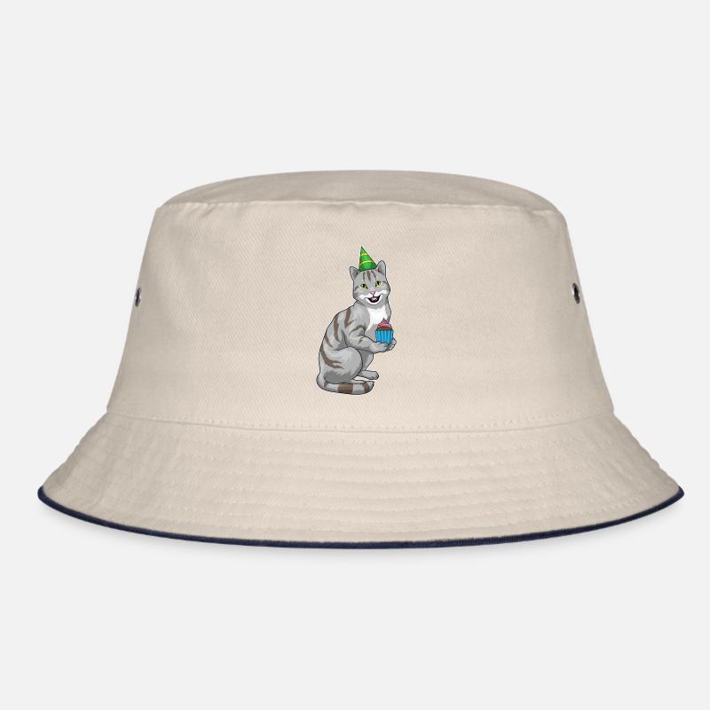Cat Birthday Cupcake Bucket Hat