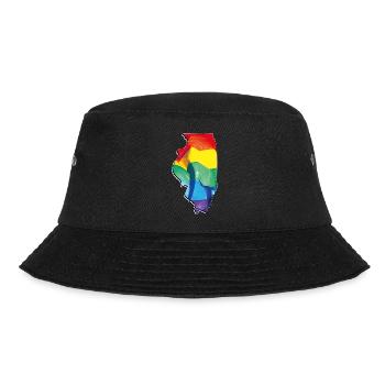 Illinois (USA) | echte Flagge | LGBTQIA+ - Bucket Hat - Schwarz - Vorne - Lela (165cm)
