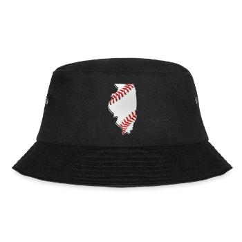 Illinois (USA) | echter Baseball | Landkarte - Bucket Hat - Schwarz - Vorne - Lela (165cm)