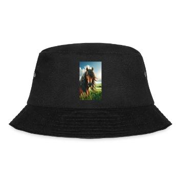 Braunes Pferd - Bucket Hat - Schwarz - Vorne - Lela (165cm)