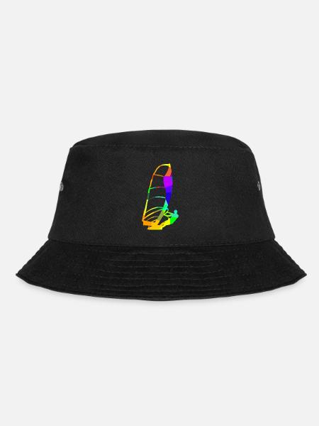 Wind Surfen Regenbogenfarben Sport - Bucket Hat - Schwarz