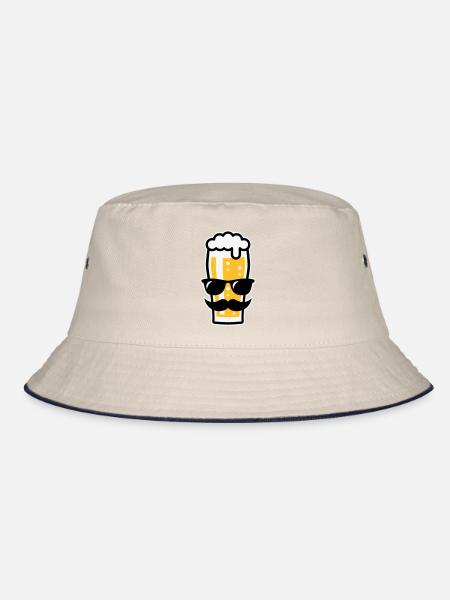 Sunglasses Summer (Three Colours) - Bucket Hat - ecru/navy - Front