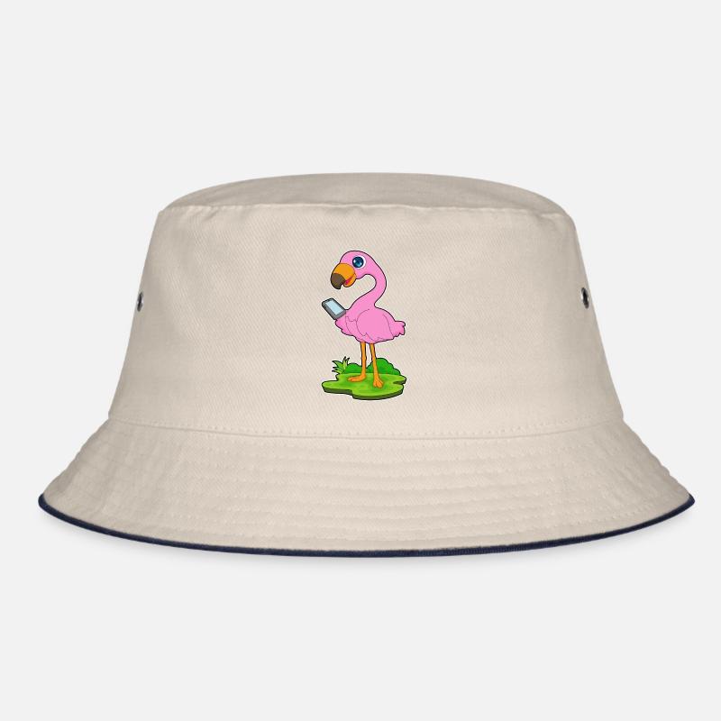 Flamingo Mobile Phone Bucket Hat