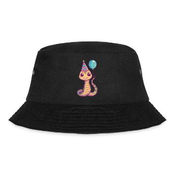 Schlange Kobra Geburtstag Comic - Bucket Hat - Schwarz - Vorne - Lela (165cm)
