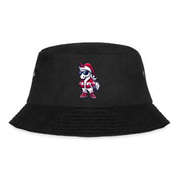 Einhorn Weihnachten X-Mas - Bucket Hat - Schwarz - Vorne - Lela (165cm)