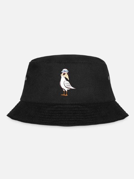 maritim Möwe Möwen Halloween Seefahrt - Bucket Hat - Schwarz