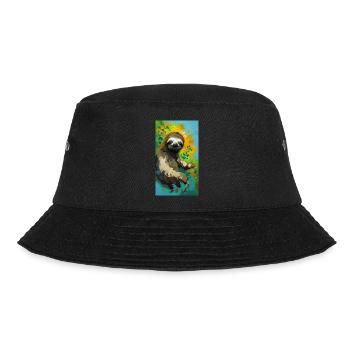 Sloth Painting Faultier Gemälde Kunst Comic Art - Bucket Hat - black - Front - Lela (165cm)