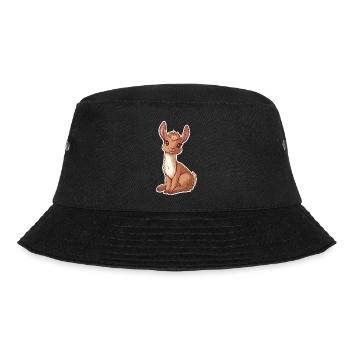 Lama Alpaka Llama Tier Geschenk - Bucket Hat - Schwarz - Vorne - Lela (165cm)