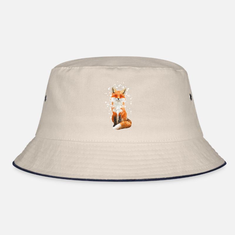 Fuchs mit Schneeflocken Bucket Hat