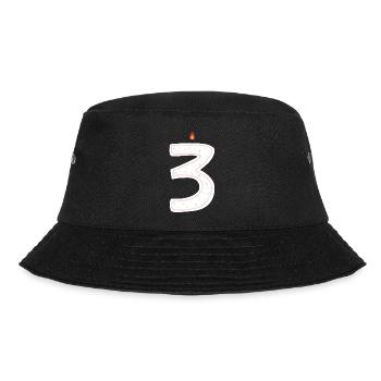 Festive Birthday Candle Number 3 Design - Bucket Hat - black - Front - Lela (165cm)
