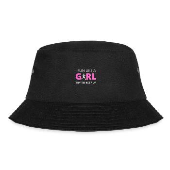 Running Like a Girl Girl Power Marathon Race - Bucket Hat - black - Front - Lela (165cm)
