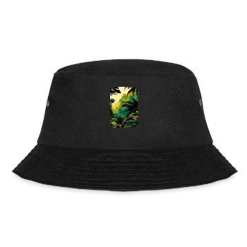 Tropical Jungle Majesty: Vibrant Rainforest - Bucket Hat - black - Front - Lela (165cm)