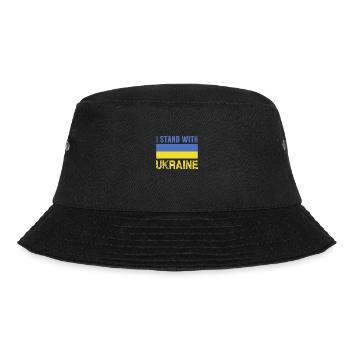 I stand with Ukraine Ukrainische Flagge Frieden - Bucket Hat - Schwarz - Vorne - Lela (165cm)