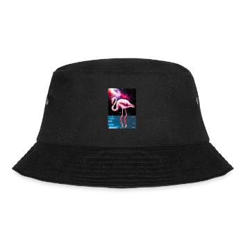 Flamingo Galaxy Gift Idea A.I. Art - Bucket Hat - black - Front - Lela (165cm)