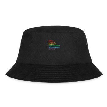 Stolz LGBTQ. Aussage - Bucket Hat - Schwarz - Vorne - Lela (165cm)