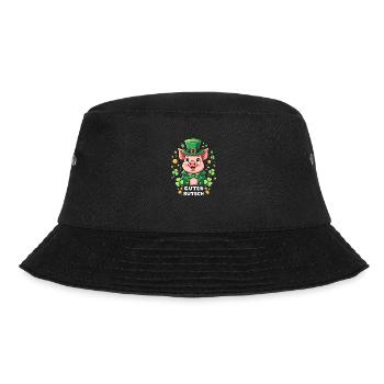 Guten Rutsch Silvester Neujahr Glücksschwein - Bucket Hat - Schwarz - Vorne - Lela (165cm)