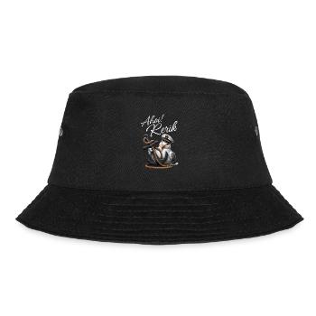 Ahoi Rerik Lustige Möwe mit Anker - Bucket Hat - Schwarz - Vorne - Lela (165cm)