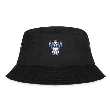 Niedlicher Pitbull Engel Cartoon Hund mit Flügeln - Bucket Hat - Schwarz - Vorne - Lela (165cm)