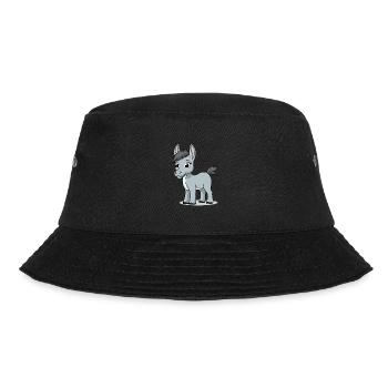 Niedlicher Esel für Kinder für Kinder - Bucket Hat - Schwarz - Vorne - Lela (165cm)