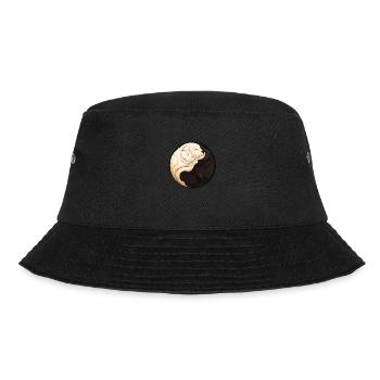 Yin Yang Welpe - Bucket Hat - Schwarz - Vorne - Lela (165cm)