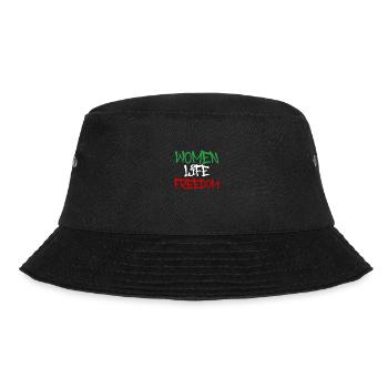 women life freedom,graffiti,schrift,iran - Bucket Hat - Schwarz - Vorne - Lela (165cm)