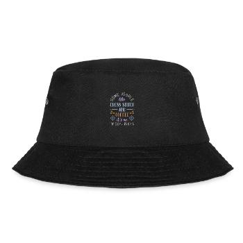 Cross Stitch Kreuzstich Sticken - Bucket Hat - Schwarz - Vorne - Lela (165cm)