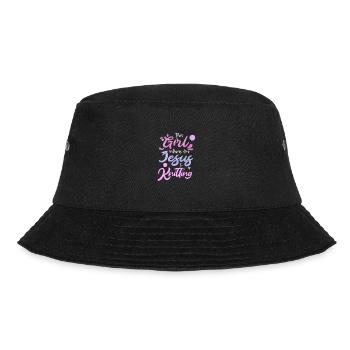 Stricken Stricknadel Wolle Lustiges - Bucket Hat - Schwarz - Vorne - Lela (165cm)