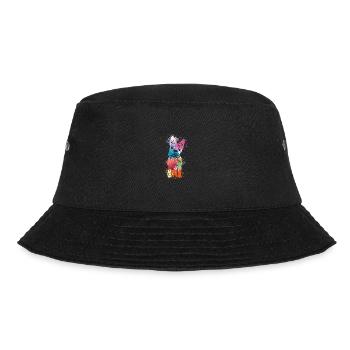 colorful splash art dog lover French bulldog - Bucket Hat - Schwarz - Vorne - Lela (165cm)