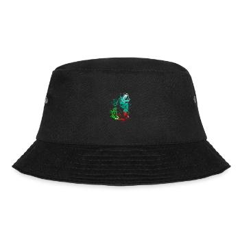 Splash Art Heulender Wolf - Bucket Hat - Schwarz - Vorne - Lela (165cm)