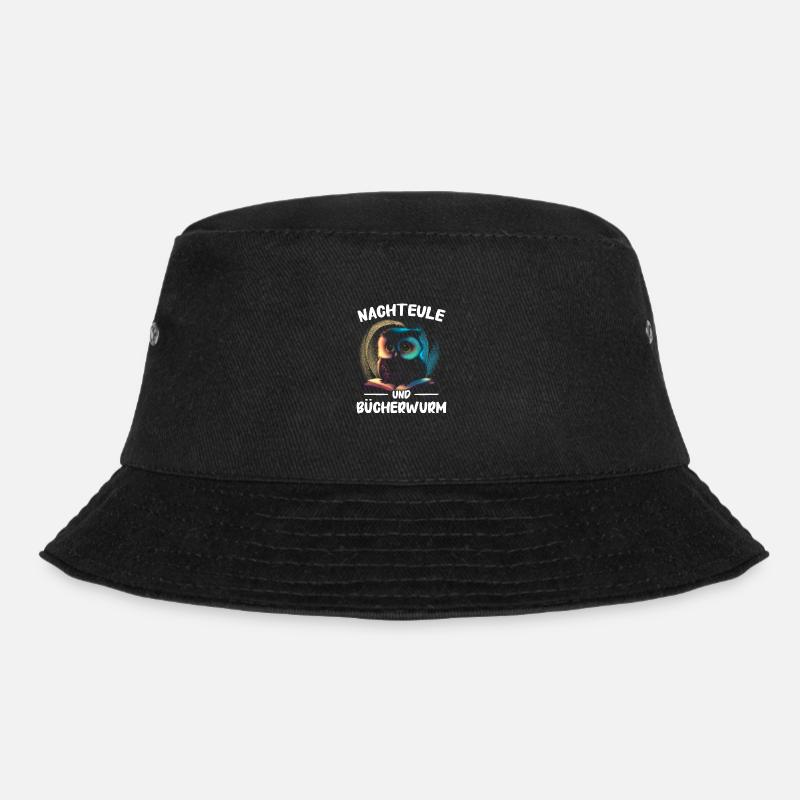 Nachteule Eule Eulen Vogel - Bucket Hat - Schwarz
