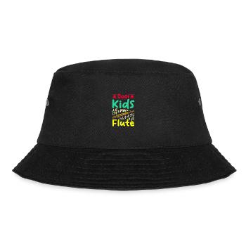 For children, cool kids play flute - Bucket Hat - black - Front - Lela (165cm)
