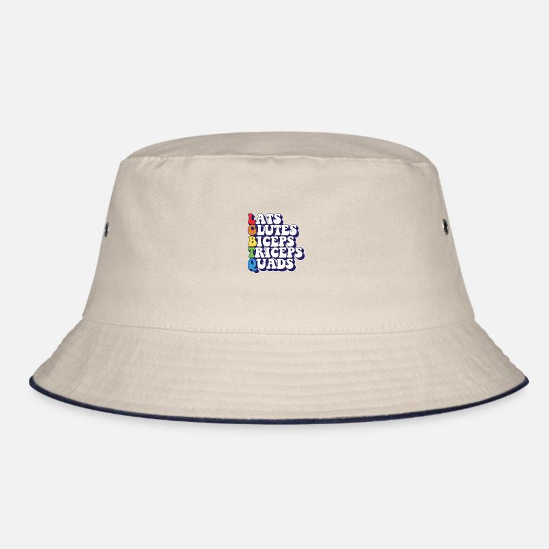 LGBTQ Rainbow Pride Lats Glutes Biceps Triceps Bucket Hat