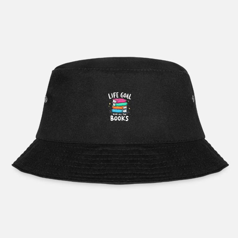 Life Goal Read All Books Bookworm Bookworm - Bucket Hat - black