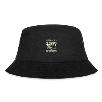 Iguanas make me happy you not so much - Bucket Hat - Schwarz - Vorne - Lela (165cm)