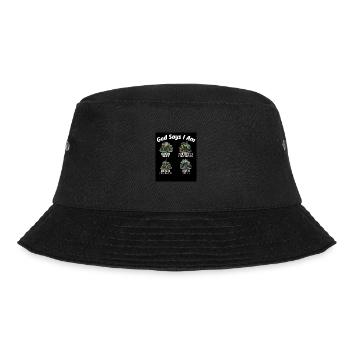 God Says I Am Tractor Truck Toddler Kids Farm - Bucket Hat - black - Front - Lela (165cm)