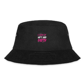 Wet and dirty Schlammlauf Mud Run Muddy Race - Bucket Hat - black - Front - Lela (165cm)