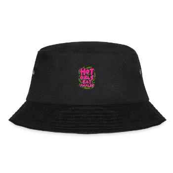 Hot girls eat pickles Lustig Gurke Gurkenliebhaber - Bucket Hat - Schwarz - Vorne - Lela (165cm)