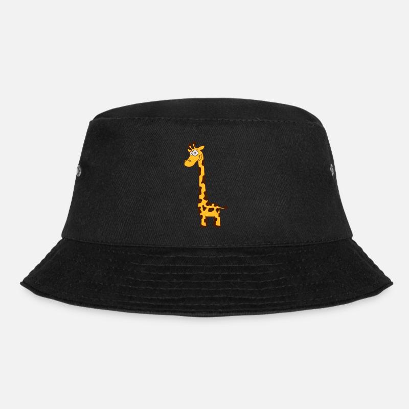 Lustige coole glückliche Giraffe Afrika Tier Comic - Bucket Hat - Schwarz