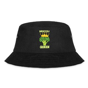 Broccoli Queen Broccoholic Broccoli Vegan Vegetables - Bucket Hat - black - Front - Lela (165cm)