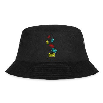 Kassette Symbol - Bucket Hat - Schwarz - Vorne - Lela (165cm)