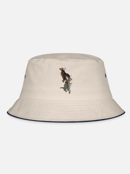Tabby - Bucket Hat - ecru/navy - Front