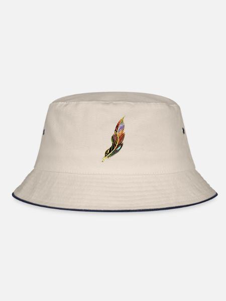Feather - Bucket Hat - ecru/navy - Front