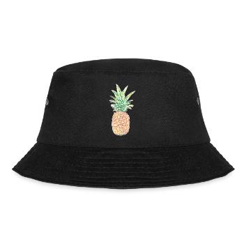 Ananas Mosaik - Bucket Hat - Schwarz - Vorne - Lela (165cm)