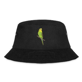 Budgerigar Parakeet Bird Pet Gift - Bucket Hat - black - Front - Lela (165cm)