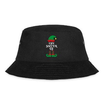 THE SOCCER ELF santas little helper christmas gift - Bucket Hat - black - Front - Lela (165cm)