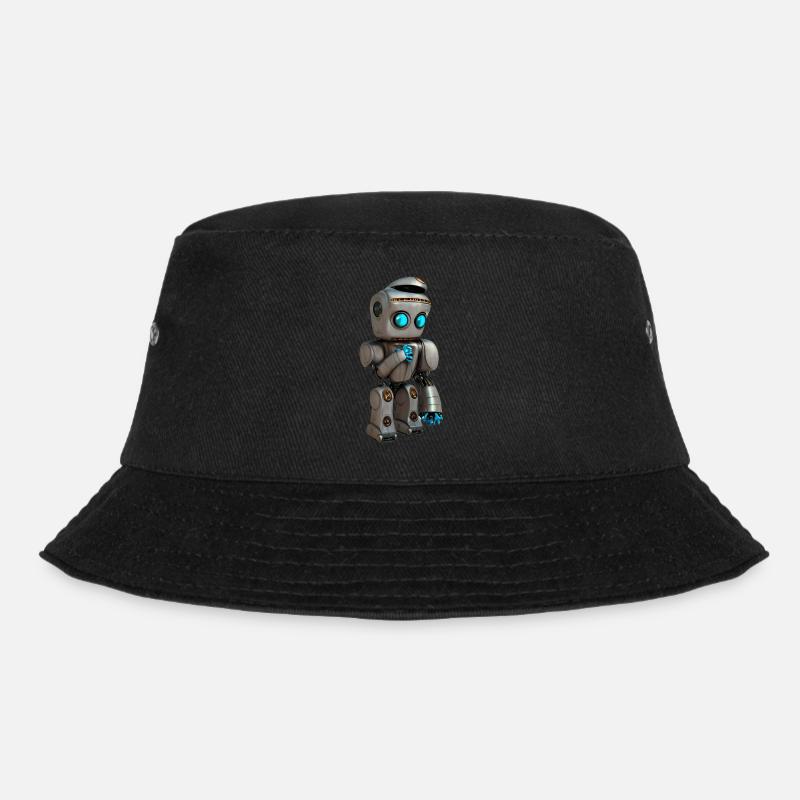 Blauäugiger Roboter - Bucket Hat - Schwarz